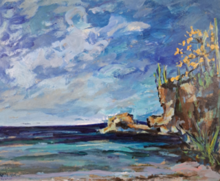 Schilderij, Maya Wildevuur, Curaçao Kleine Knip, 2001